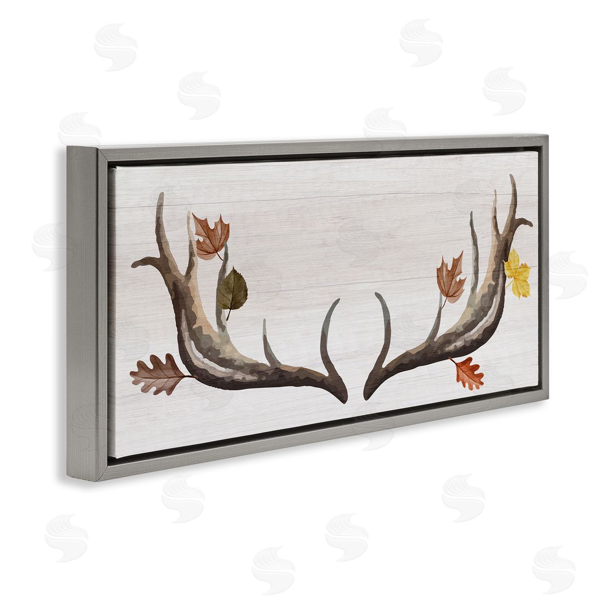 Stupell Studio Fall Leaves Woodland Antlers