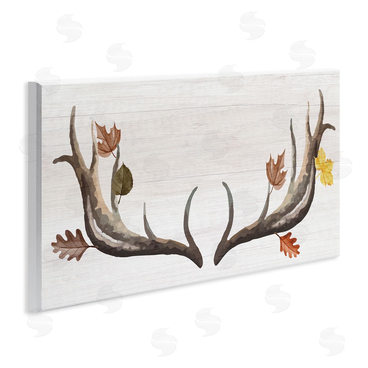 Stupell Studio Fall Leaves Woodland Antlers