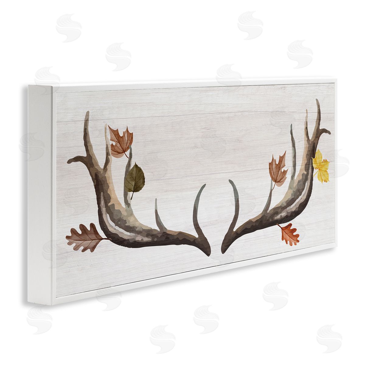 Stupell Studio Fall Leaves Woodland Antlers