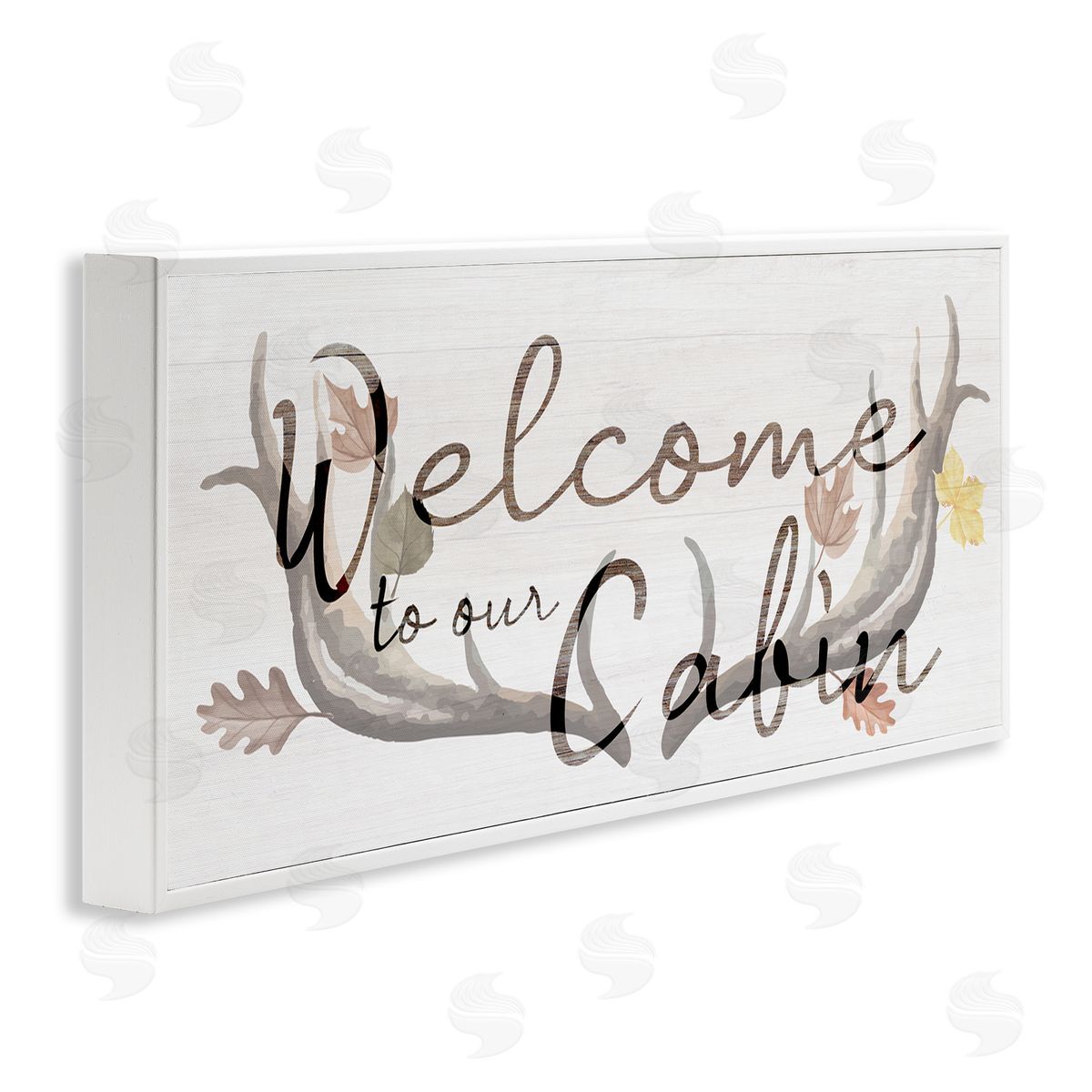 Stupell Studio Welcome Cabin Deer Antlers