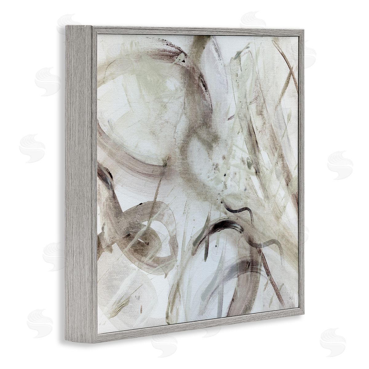 Susan Jill Contemporary Beige Abstract Composition Gray Framed Glicee Wall Art Print