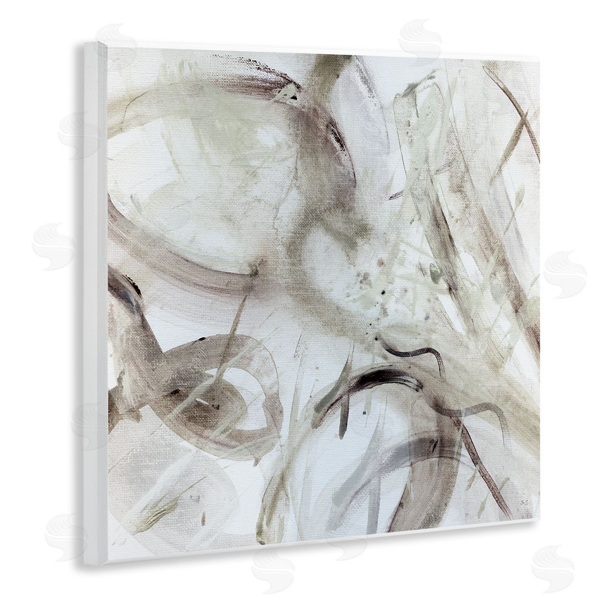 Susan Jill Contemporary Beige Abstract Composition Wooden Wall Plaque Art Print