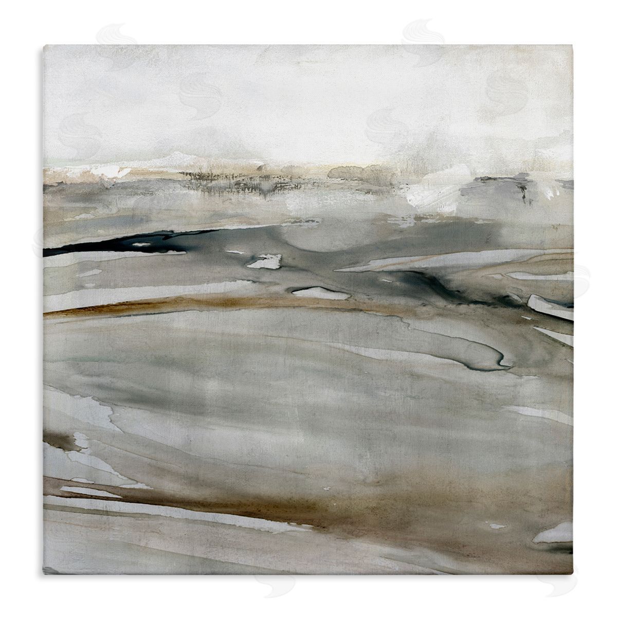 Carol Robinson Fluid Brown Abstract Composition Stretched Canvas Wall Art Print
