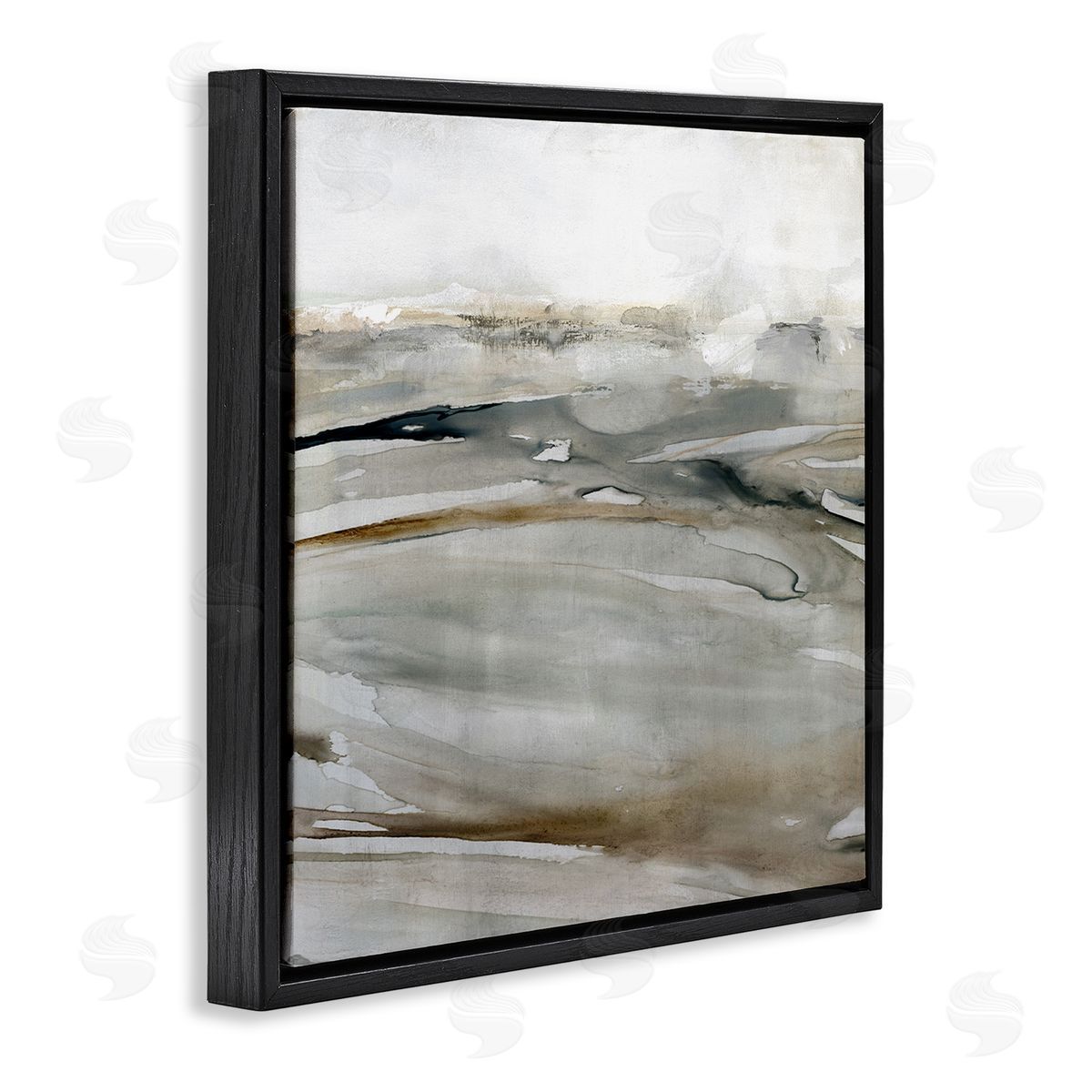 Carol Robinson Fluid Brown Abstract Composition Black Floating Frame Canvas Wall Art Print