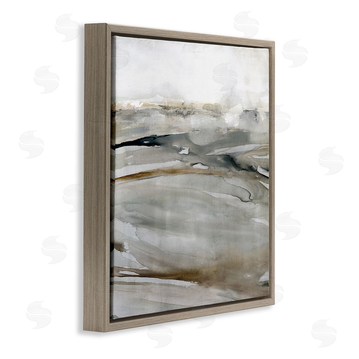 Carol Robinson Fluid Brown Abstract Composition Brown Floating Frame Canvas Wall Art Print