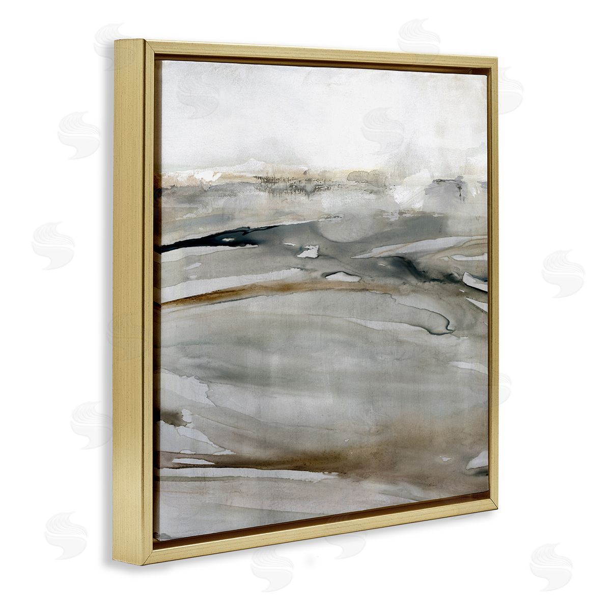 Carol Robinson Fluid Brown Abstract Composition Gold Floating Frame Canvas Wall Art Print