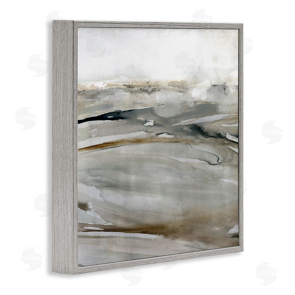 Carol Robinson Fluid Brown Abstract Composition Gray Framed Glicee Wall Art Print