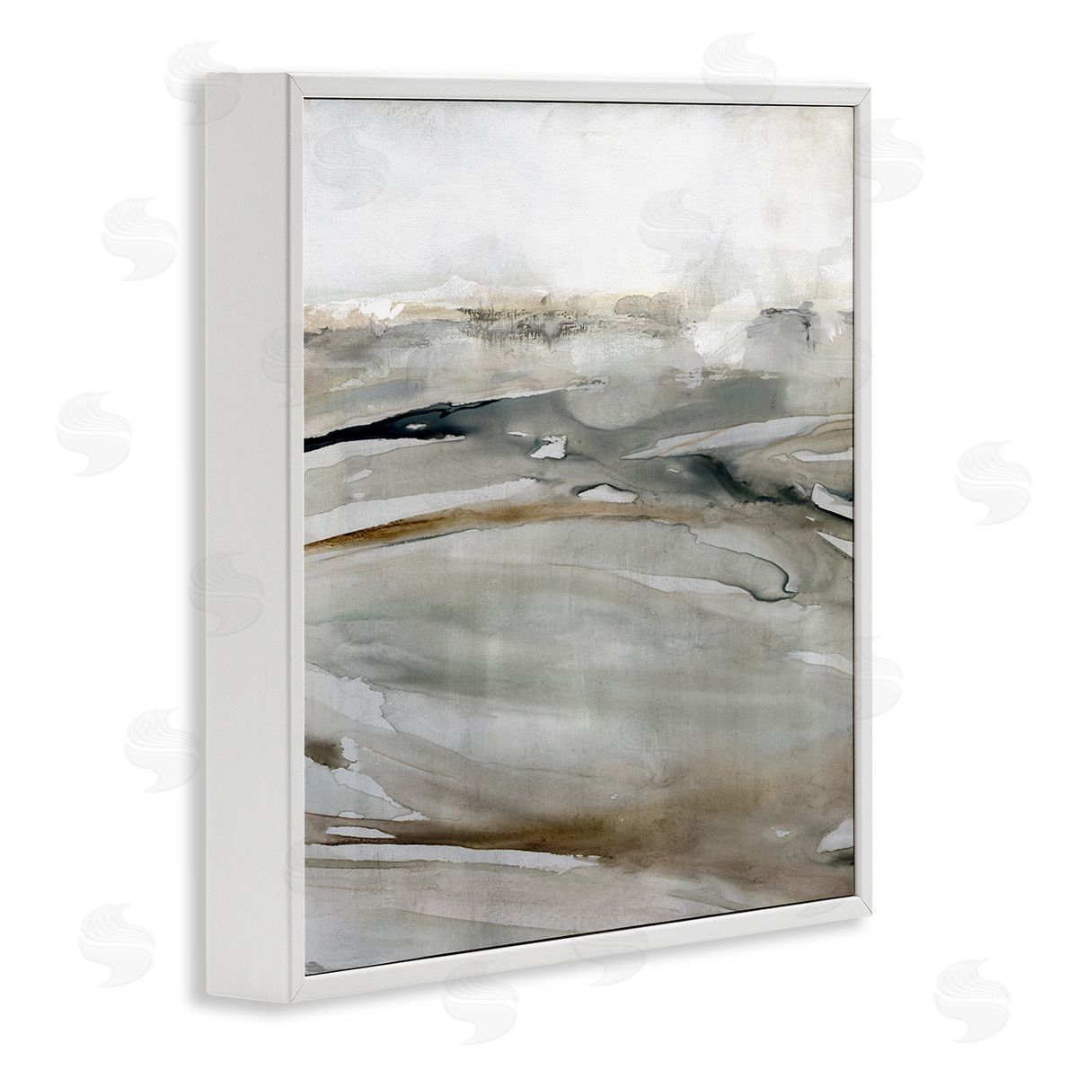 Carol Robinson Fluid Brown Abstract Composition White Framed Glicee Wall Art Print