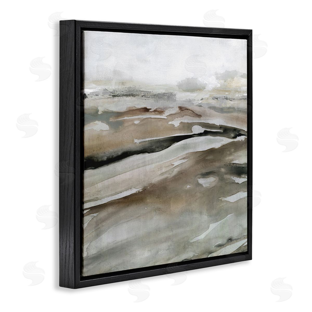 Carol Robinson Abstract Muted Landscape Scene Black Floating Frame Canvas Wall Art Print