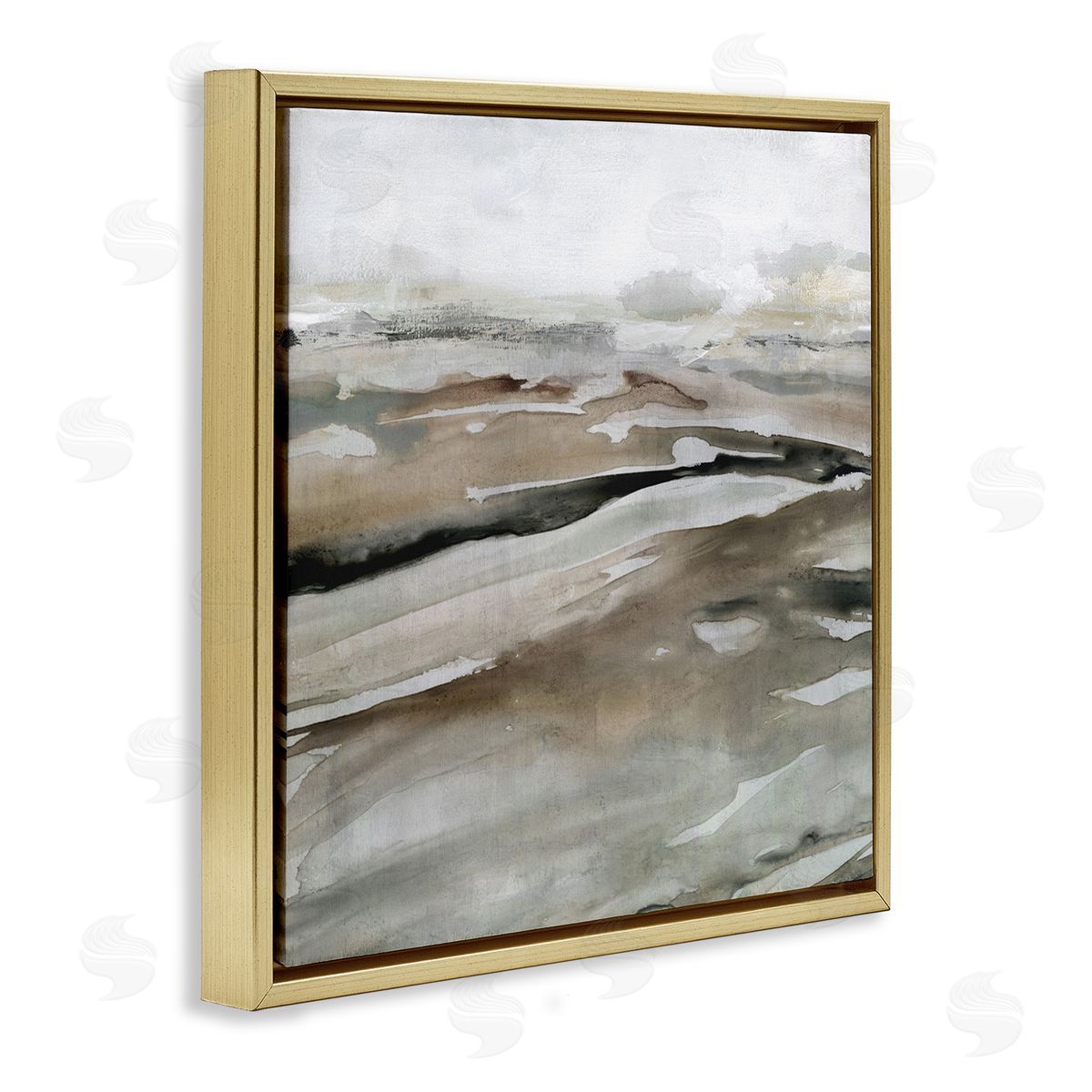 Carol Robinson Abstract Muted Landscape Scene Gold Floating Frame Canvas Wall Art Print