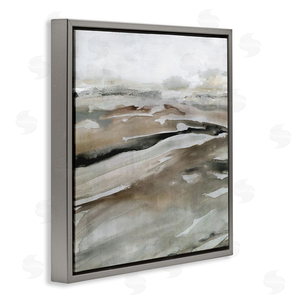 Carol Robinson Abstract Muted Landscape Scene Gray Floating Frame Canvas Wall Art Print