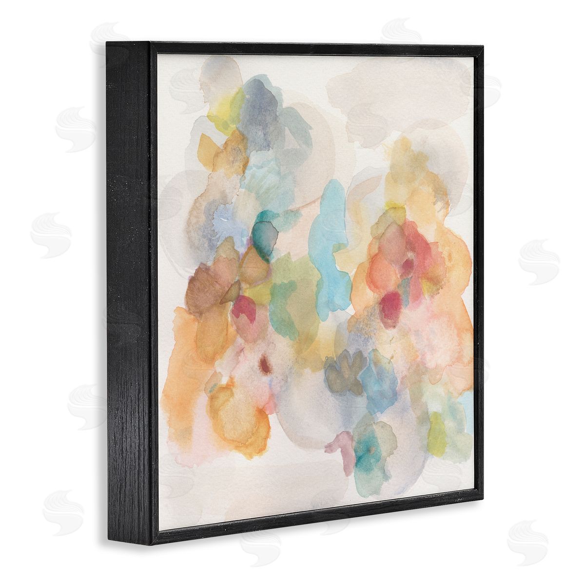 Soft Abstract Watercolor Splash Black Frame Print Wall Art, Home Decor by Jodi Fuchs