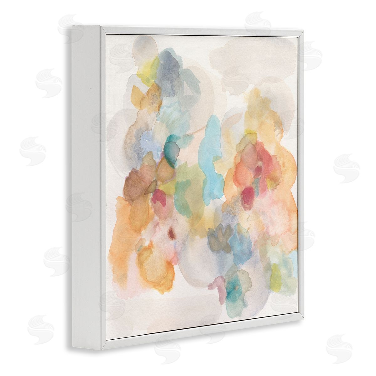 Soft Abstract Watercolor Splash White Frame Print Wall Art, Home Decor by Jodi Fuchs
