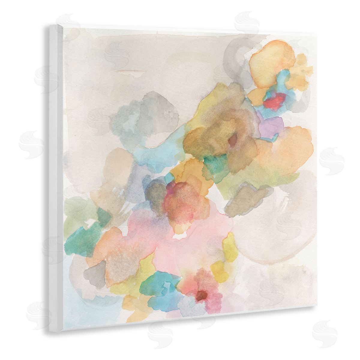 Jodi Fuchs Modern Abstract Floral Shapes Wooden Wall Plaque Art Print