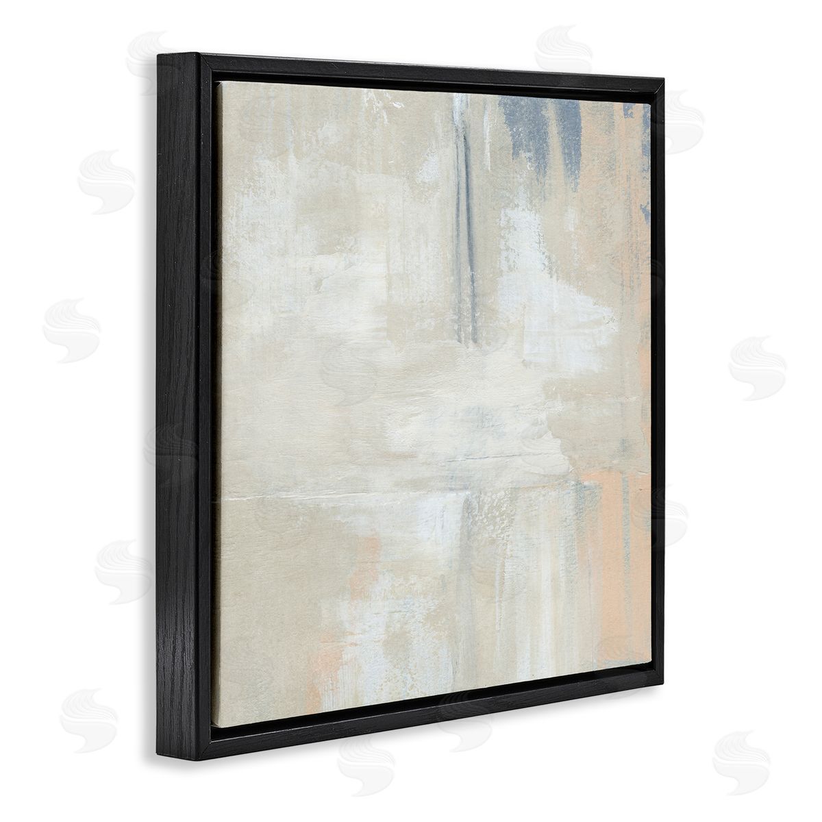 Annie Warren Beige Modern Neutral Tones Black Floating Frame Canvas Wall Art Print