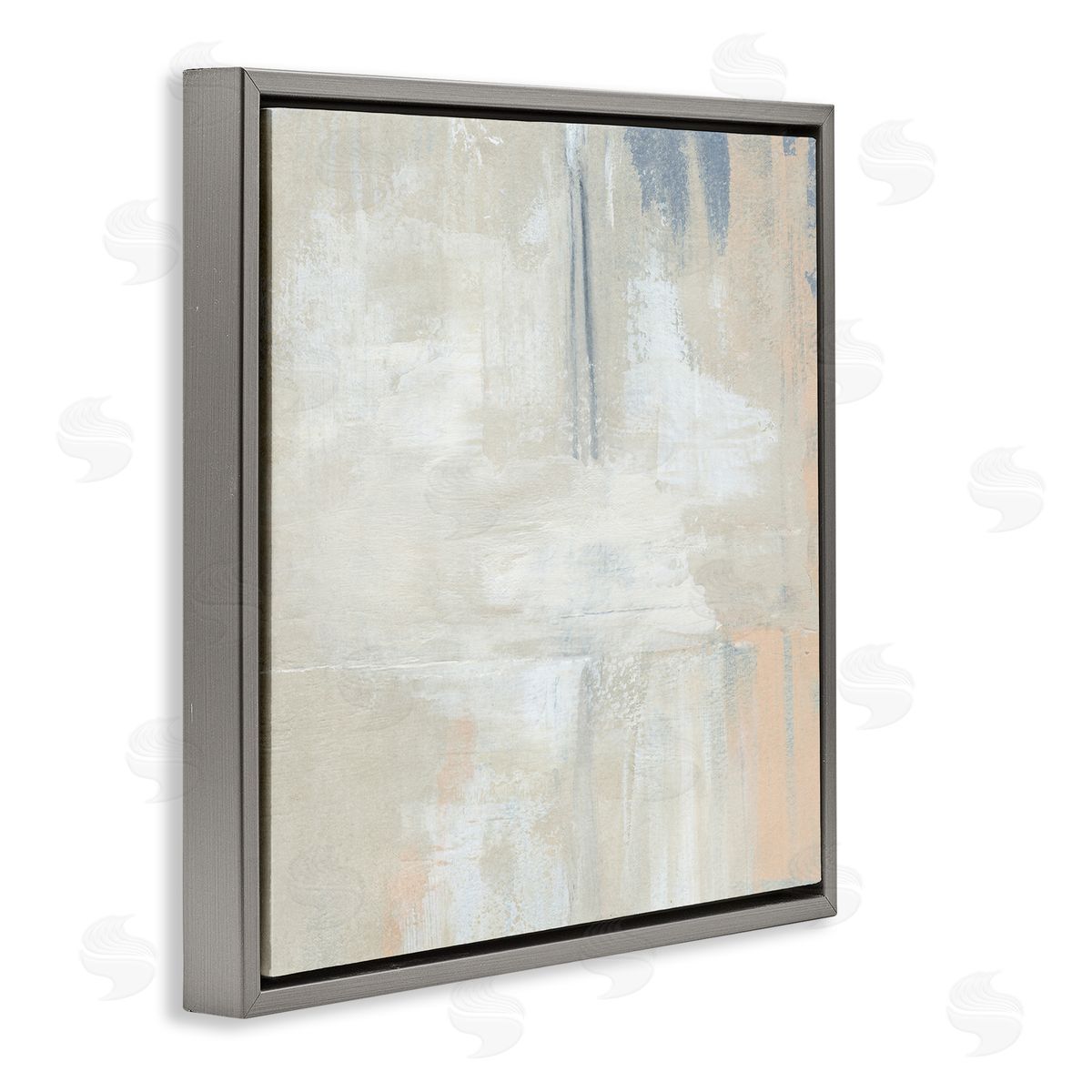 Annie Warren Beige Modern Neutral Tones Gray Floating Frame Canvas Wall Art Print