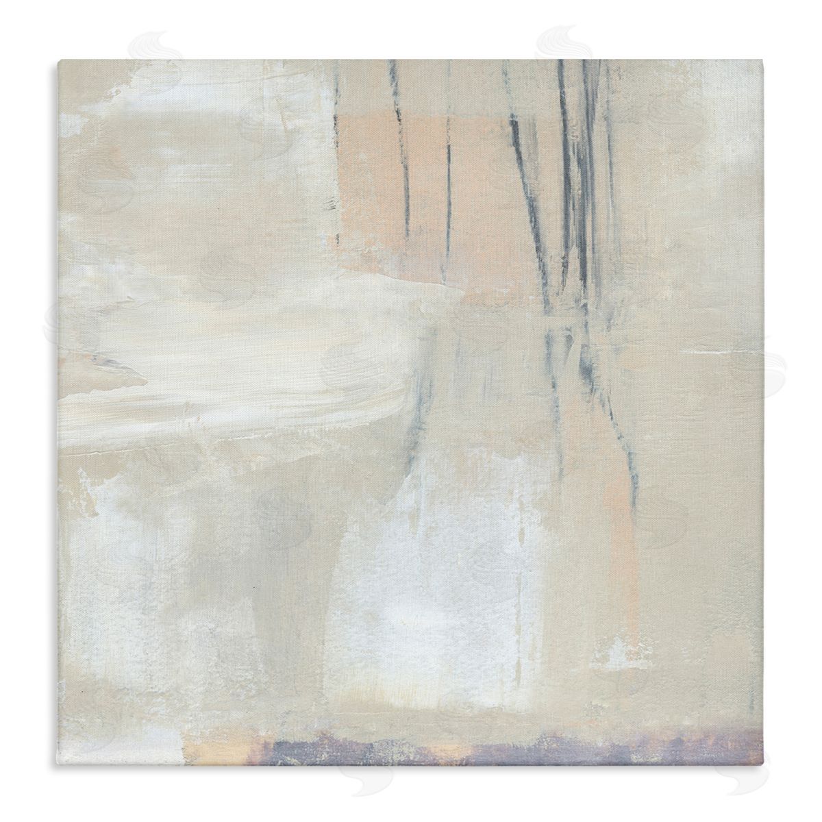 Annie Warren Abstract Beige Lines Arrangement Stretched Canvas Wall Art Print