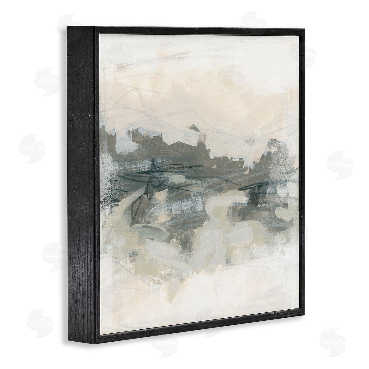 June Erica Vess Contemporary Moody Abstract Scribble Black Framed Glicee Wall Art Print