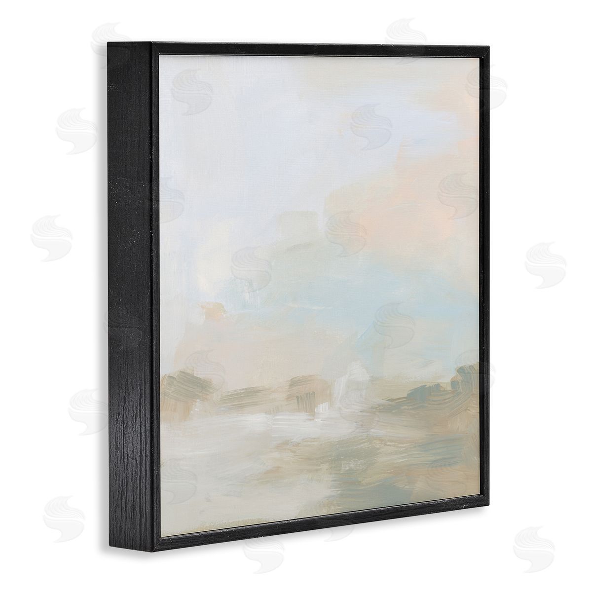 Modern Neutral Landscape Abstract Black Frame Print Wall Art, Home Decor by June Erica Vess