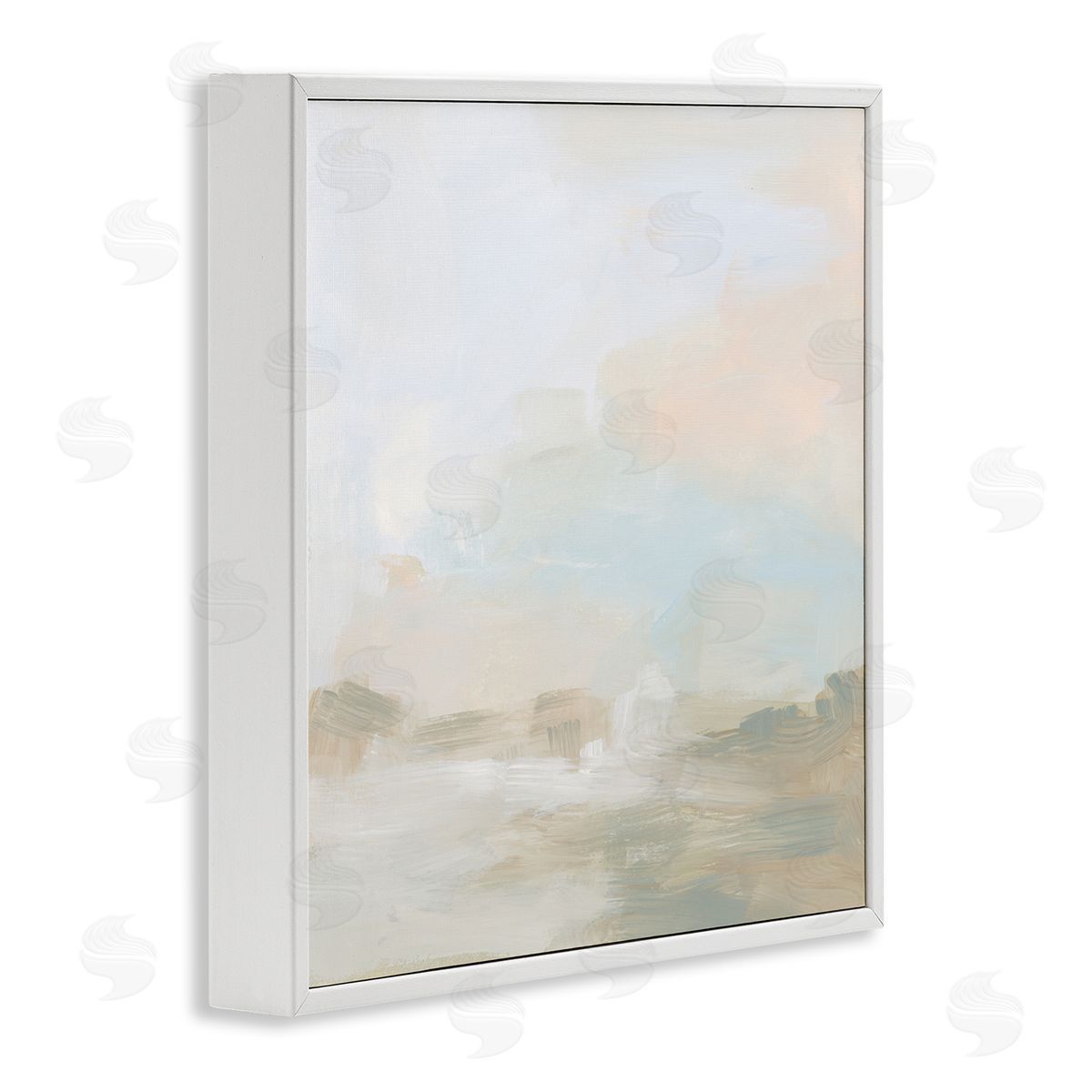 Modern Neutral Landscape Abstract White Frame Print Wall Art, Home Decor by June Erica Vess