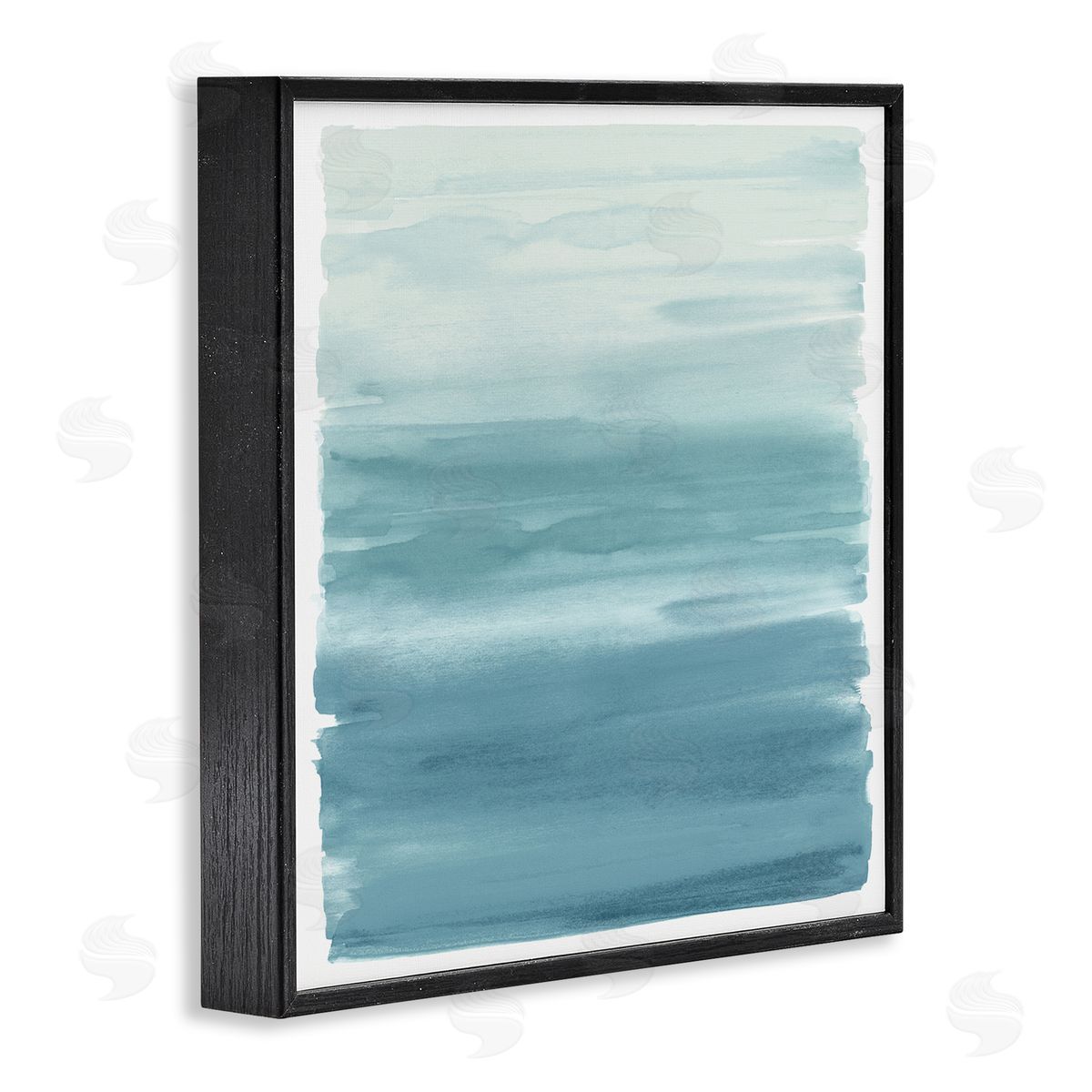 Allie Corbin Pale Blue Modern Gradient Black Framed Glicee Wall Art Print