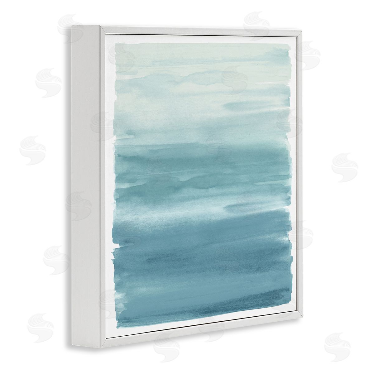 Allie Corbin Pale Blue Modern Gradient White Framed Glicee Wall Art Print