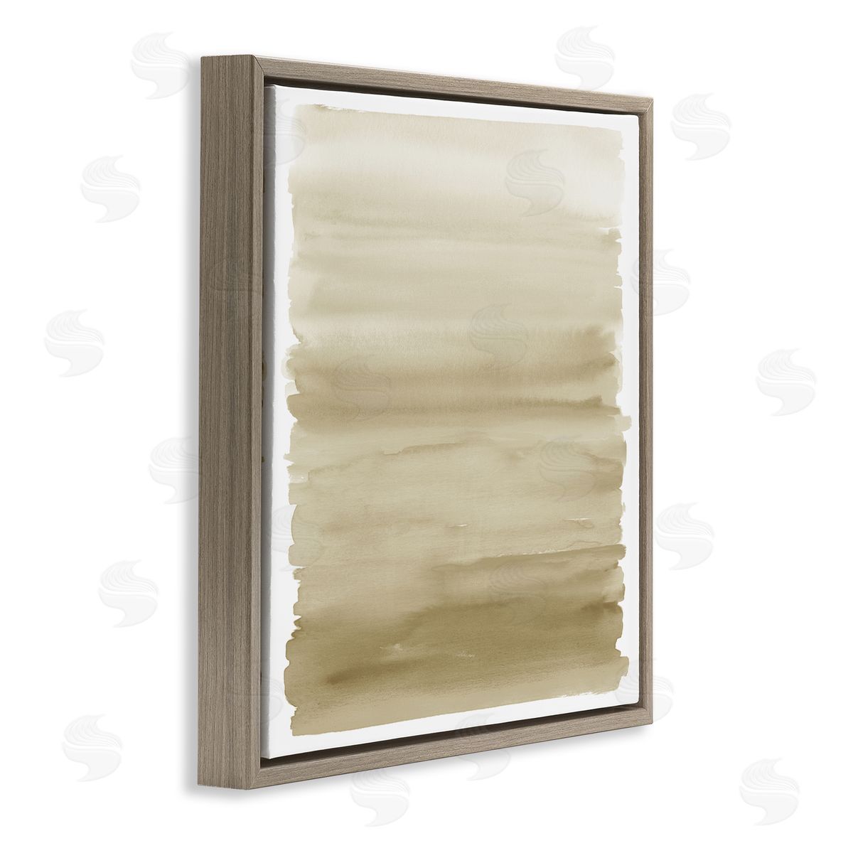 Allie Corbin Modern Ochre Gradient Brown Floating Frame Canvas Wall Art Print