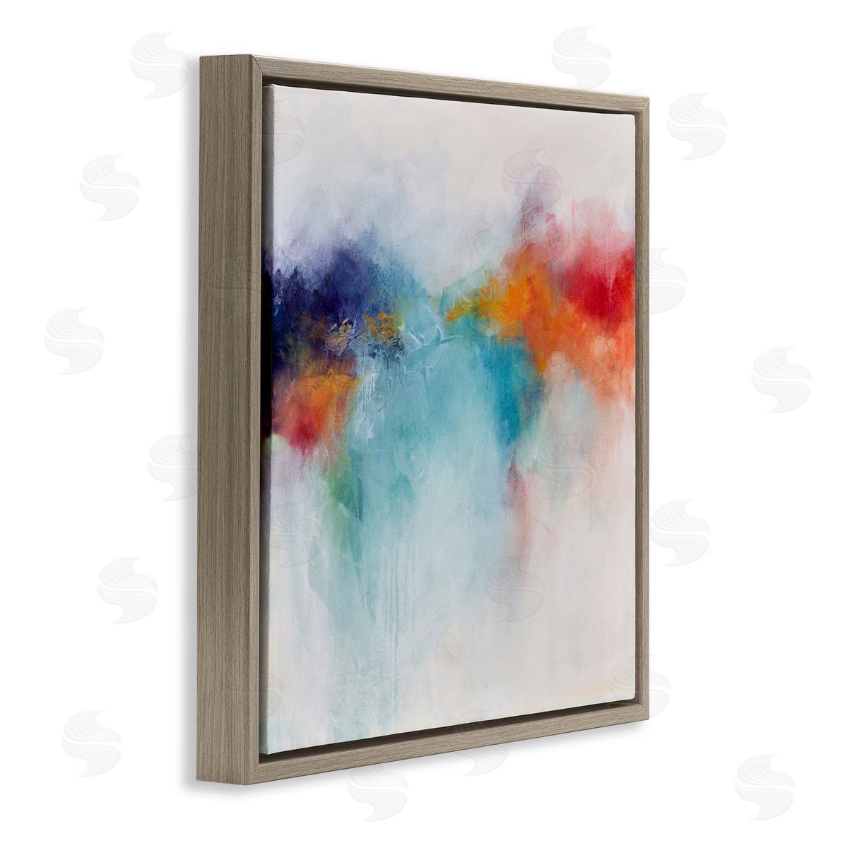 Karen Hale Vivid Modern Bold Arrangement Brown Floating Frame Canvas Wall Art Print