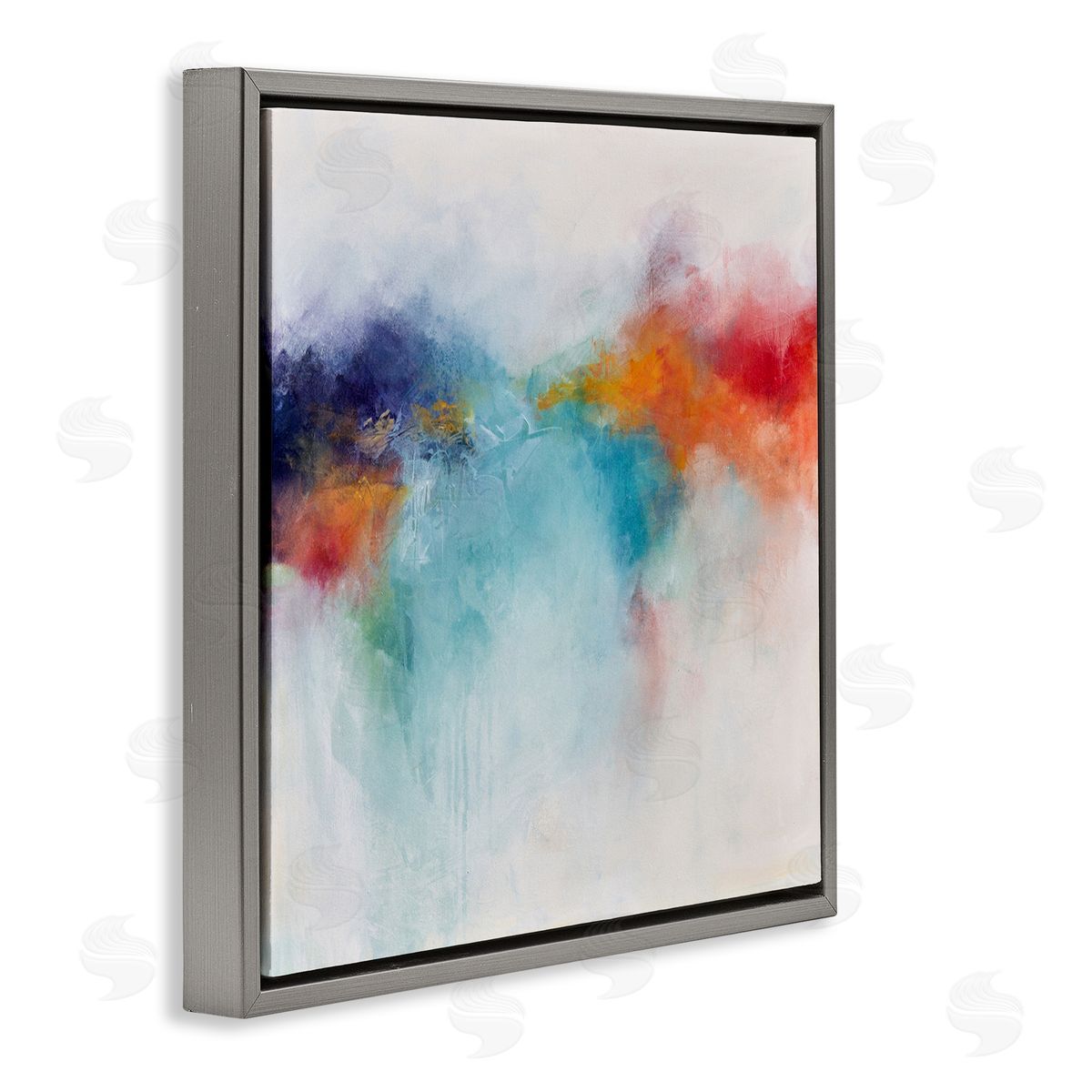 Karen Hale Vivid Modern Bold Arrangement Gray Floating Frame Canvas Wall Art Print