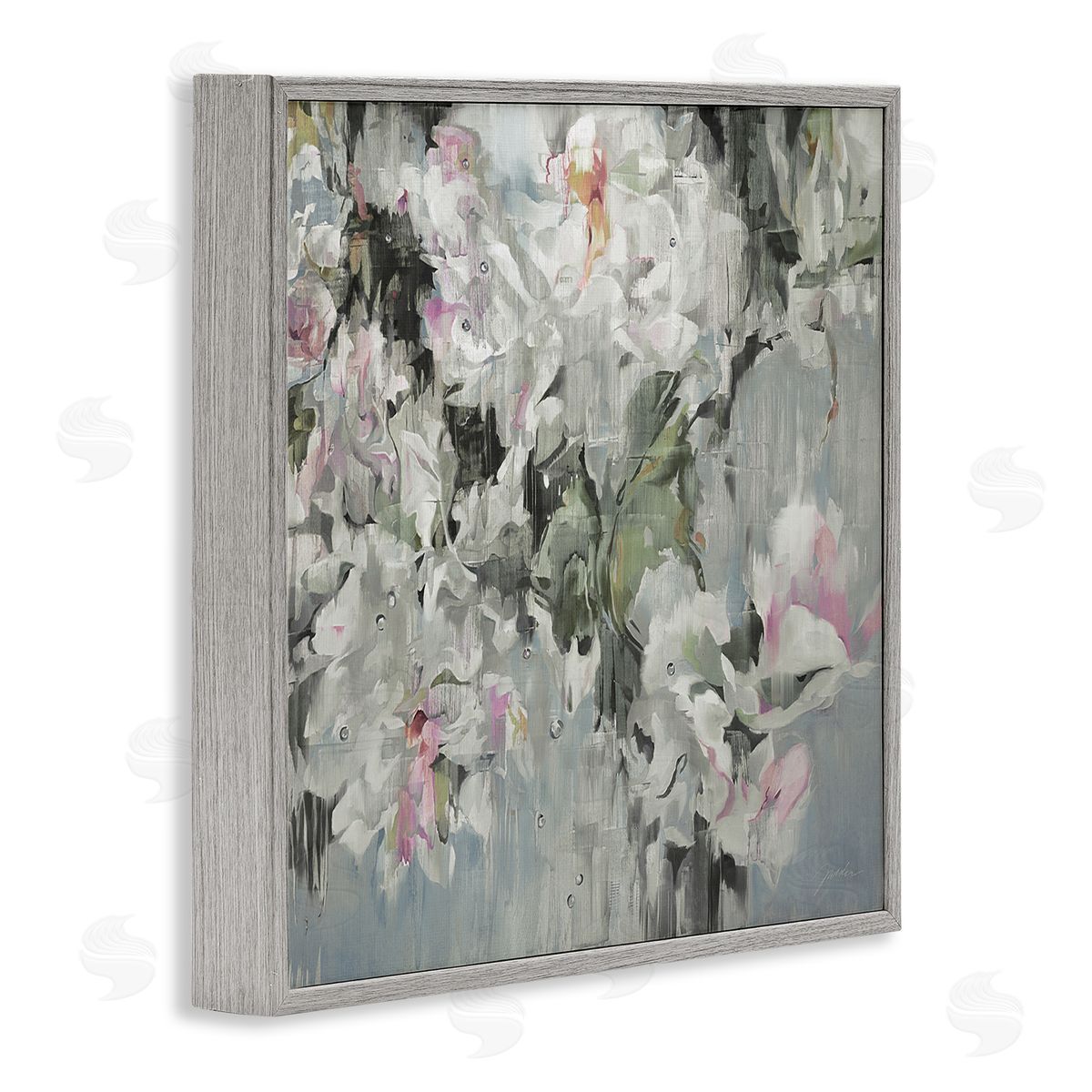 Liz Jardine Floral Rain Drip Arrangement Gray Framed Glicee Wall Art Print