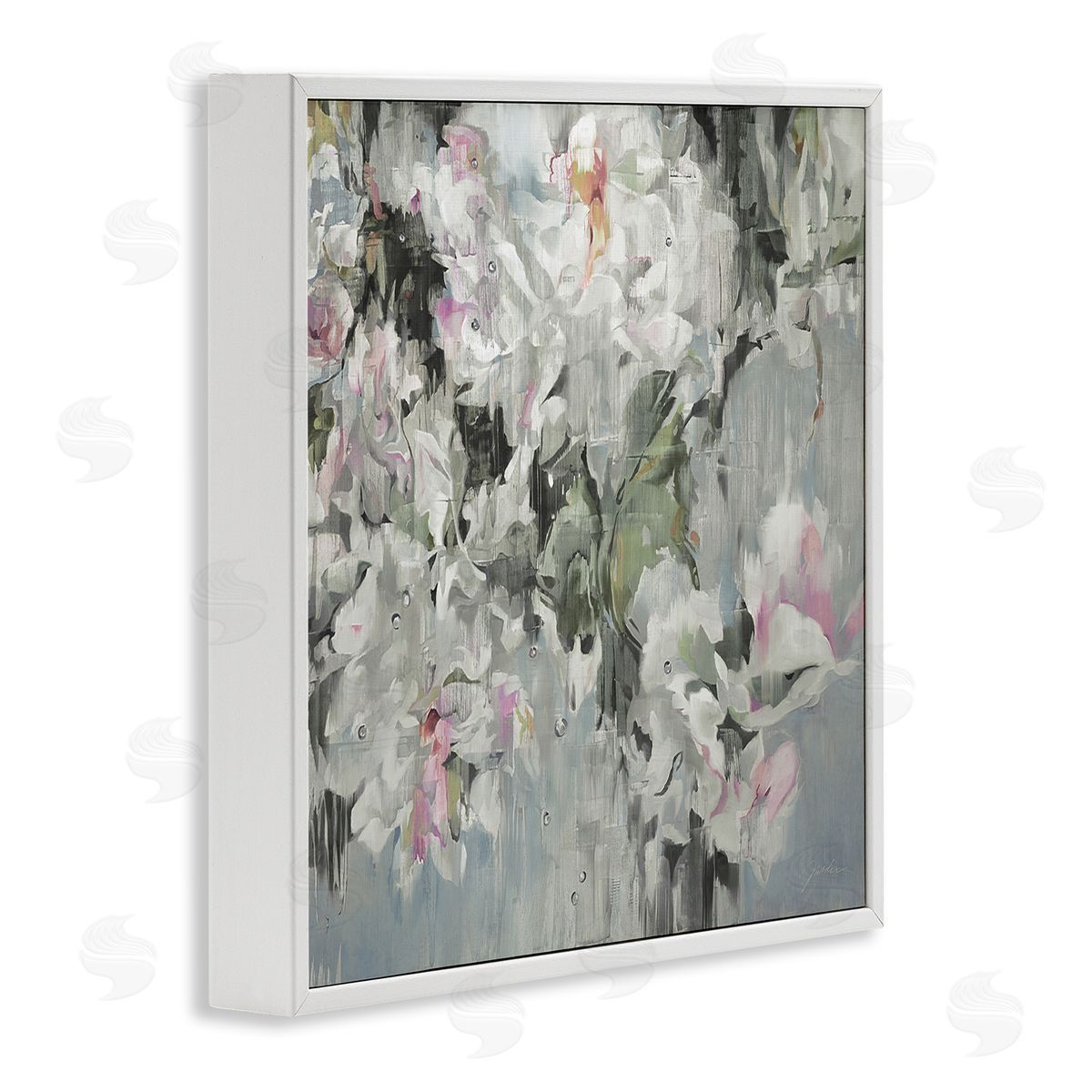 Liz Jardine Floral Rain Drip Arrangement White Framed Glicee Wall Art Print