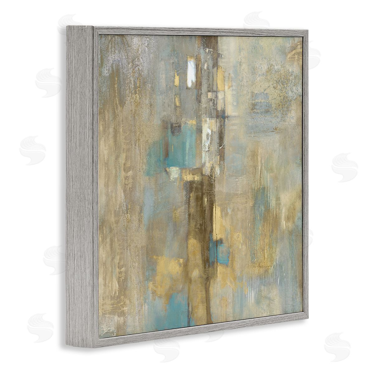 Justin Turner Modern Shapes Composition Gray Framed Glicee Wall Art Print