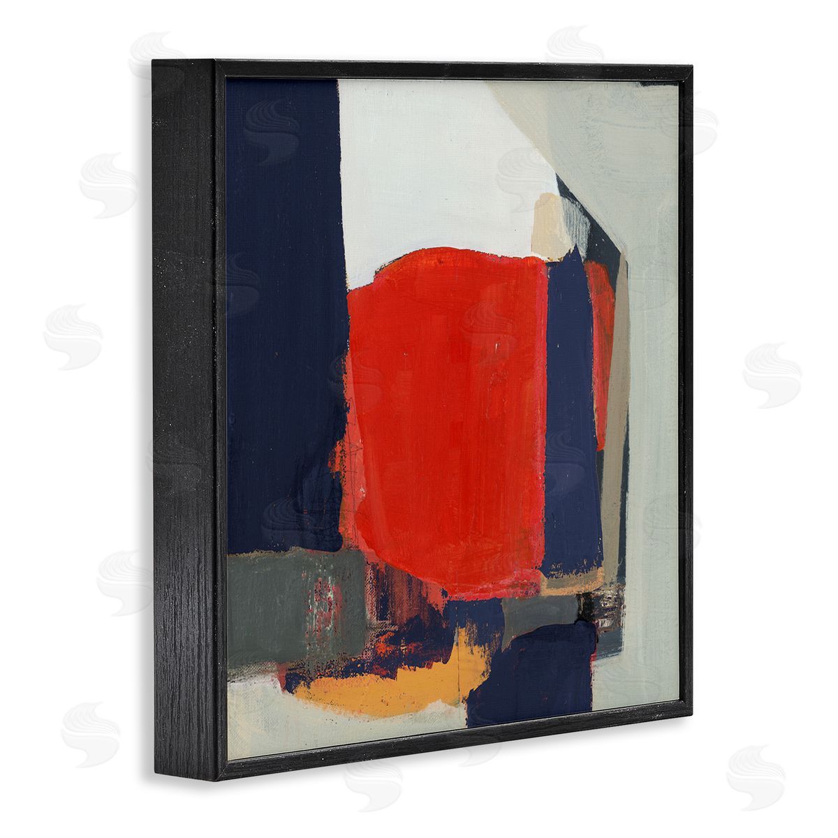 Terri Burris Primary Blocked Geometric Shapes  Black Framed Glicee Wall Art Print