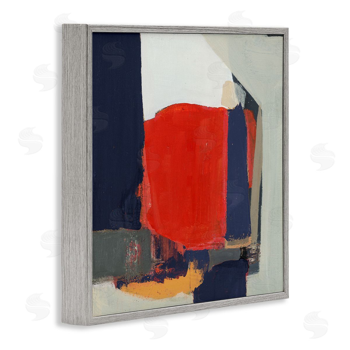 Terri Burris Primary Blocked Geometric Shapes  Gray Framed Glicee Wall Art Print