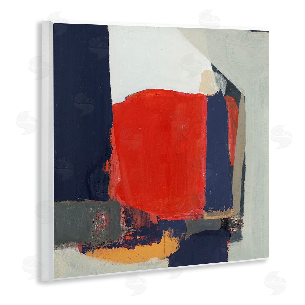 Terri Burris Primary Blocked Geometric Shapes  Wooden Wall Plaque Art Print