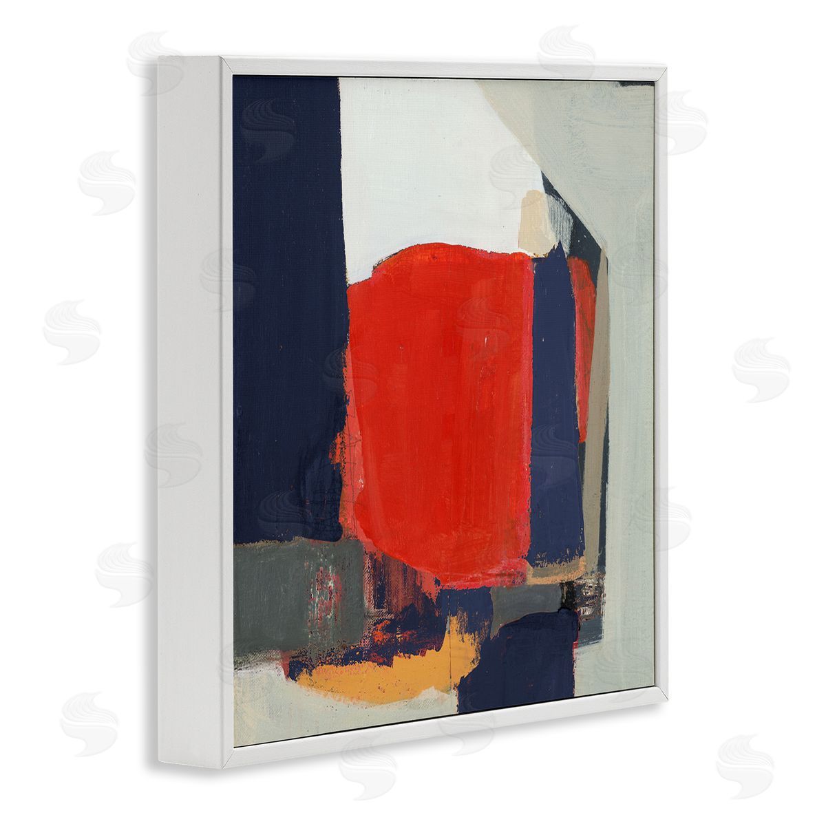 Terri Burris Primary Blocked Geometric Shapes  White Framed Glicee Wall Art Print