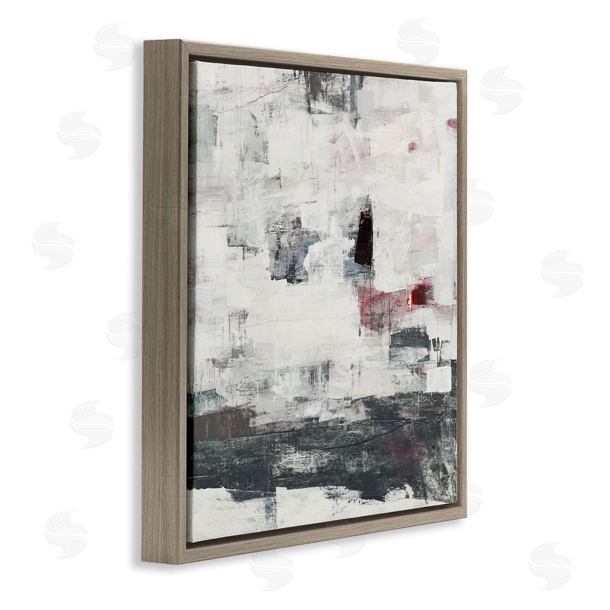Brent Foreman Moody Layered Brush Strokes Brown Floating Frame Canvas Wall Art Print