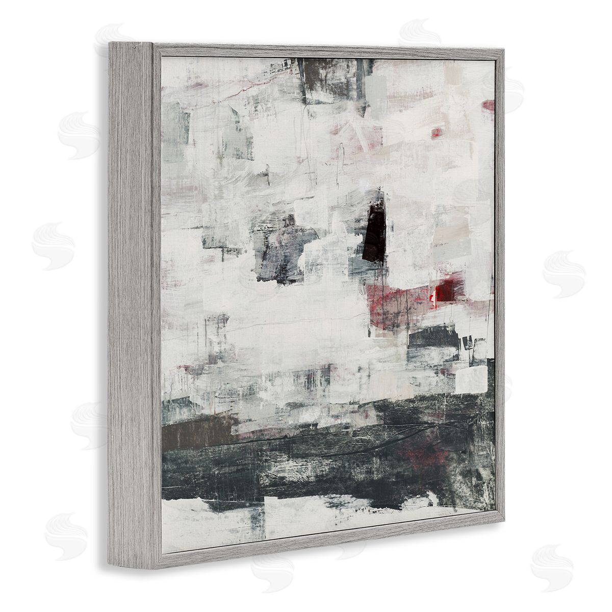 Brent Foreman Moody Layered Brush Strokes Gray Framed Glicee Wall Art Print