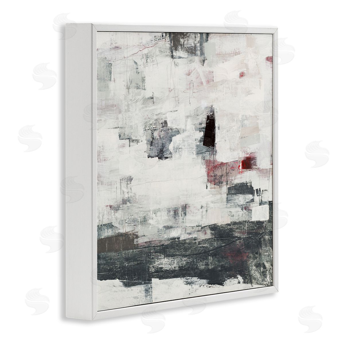 Brent Foreman Moody Layered Brush Strokes White Framed Glicee Wall Art Print