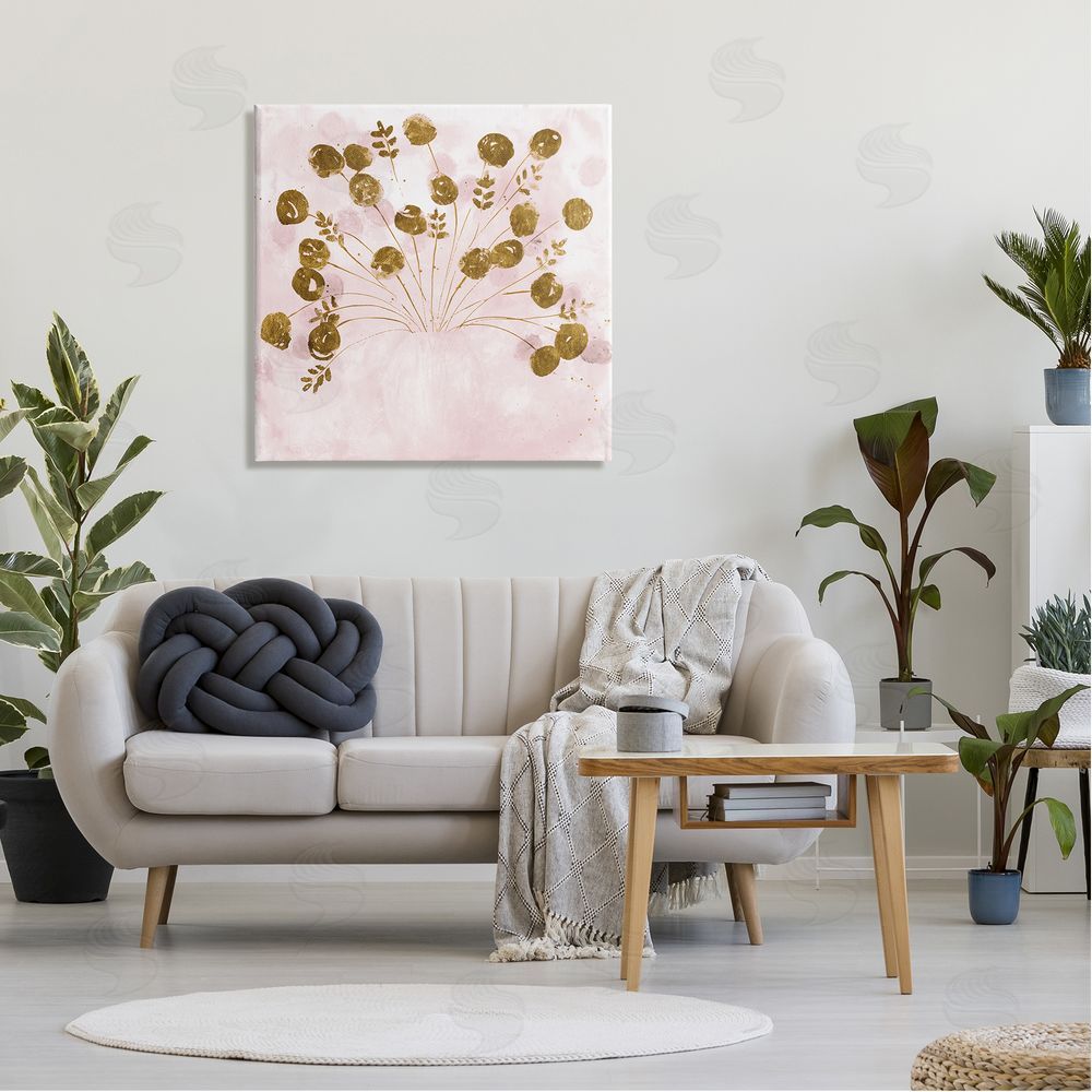 Ruth Fromstein Pink Floral Bouquet Arrangement Canvas Wall Art in Room