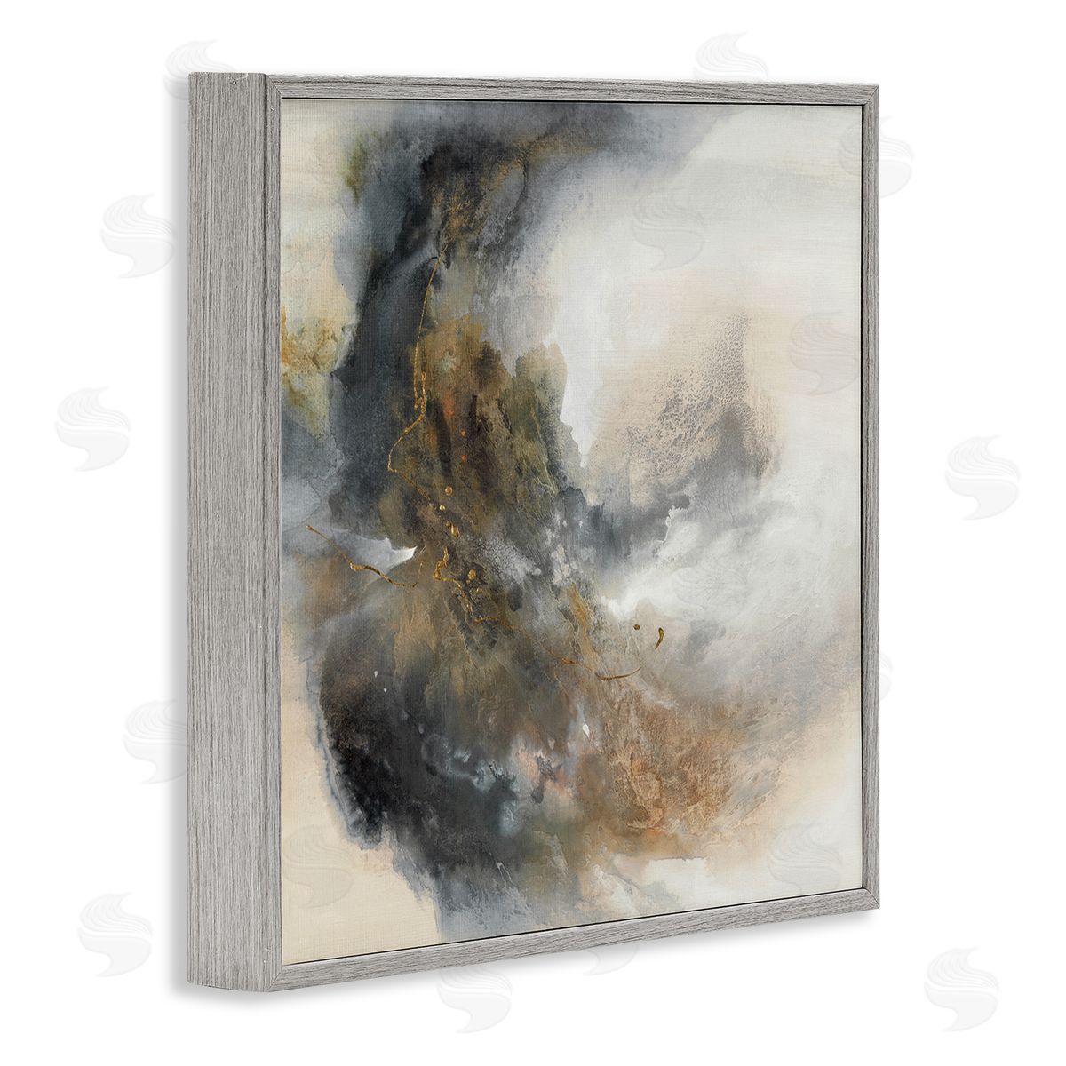 K. Nari Glam Splatter Abstract Form Gray Framed Glicee Wall Art Print