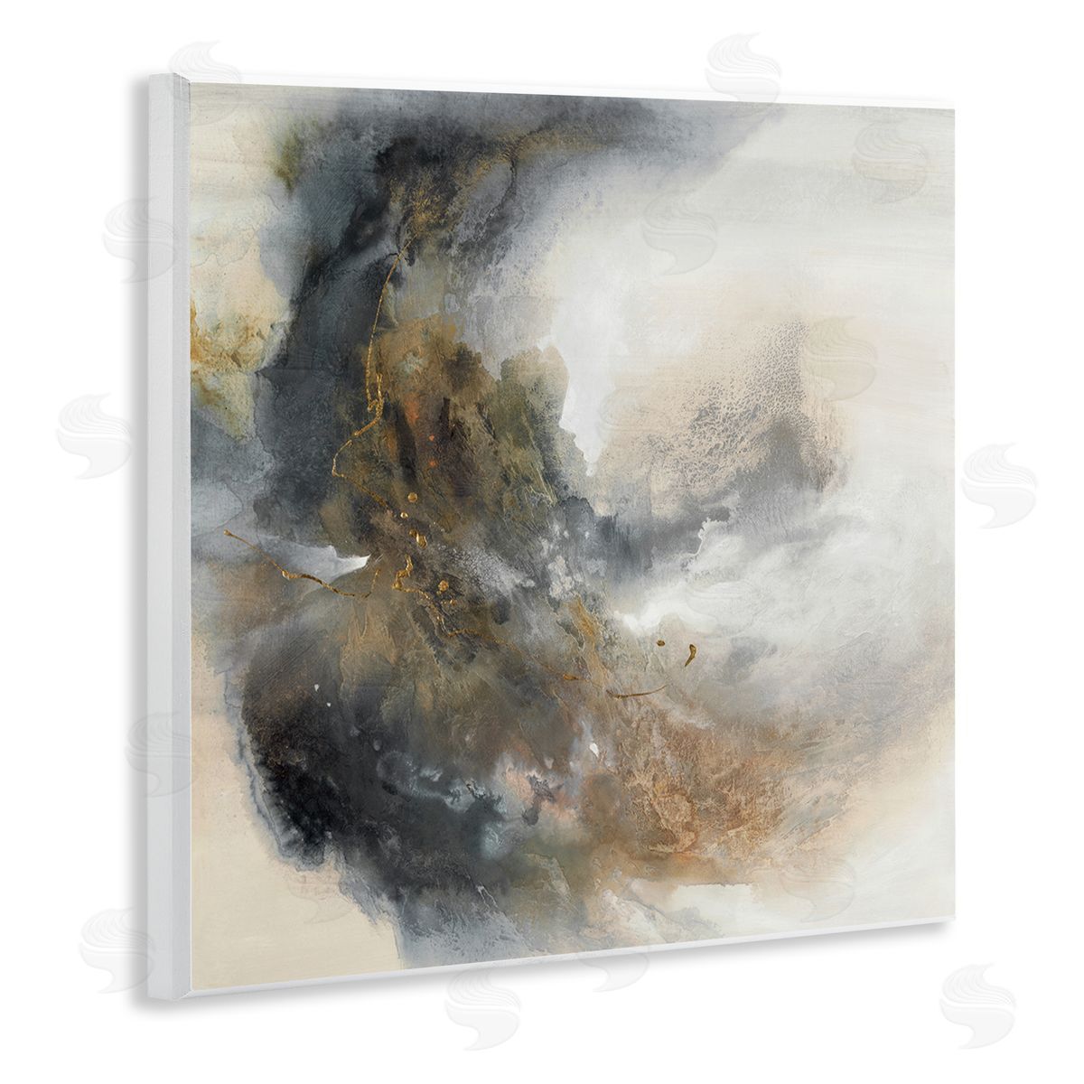 K. Nari Glam Splatter Abstract Form Wooden Wall Plaque Art Print