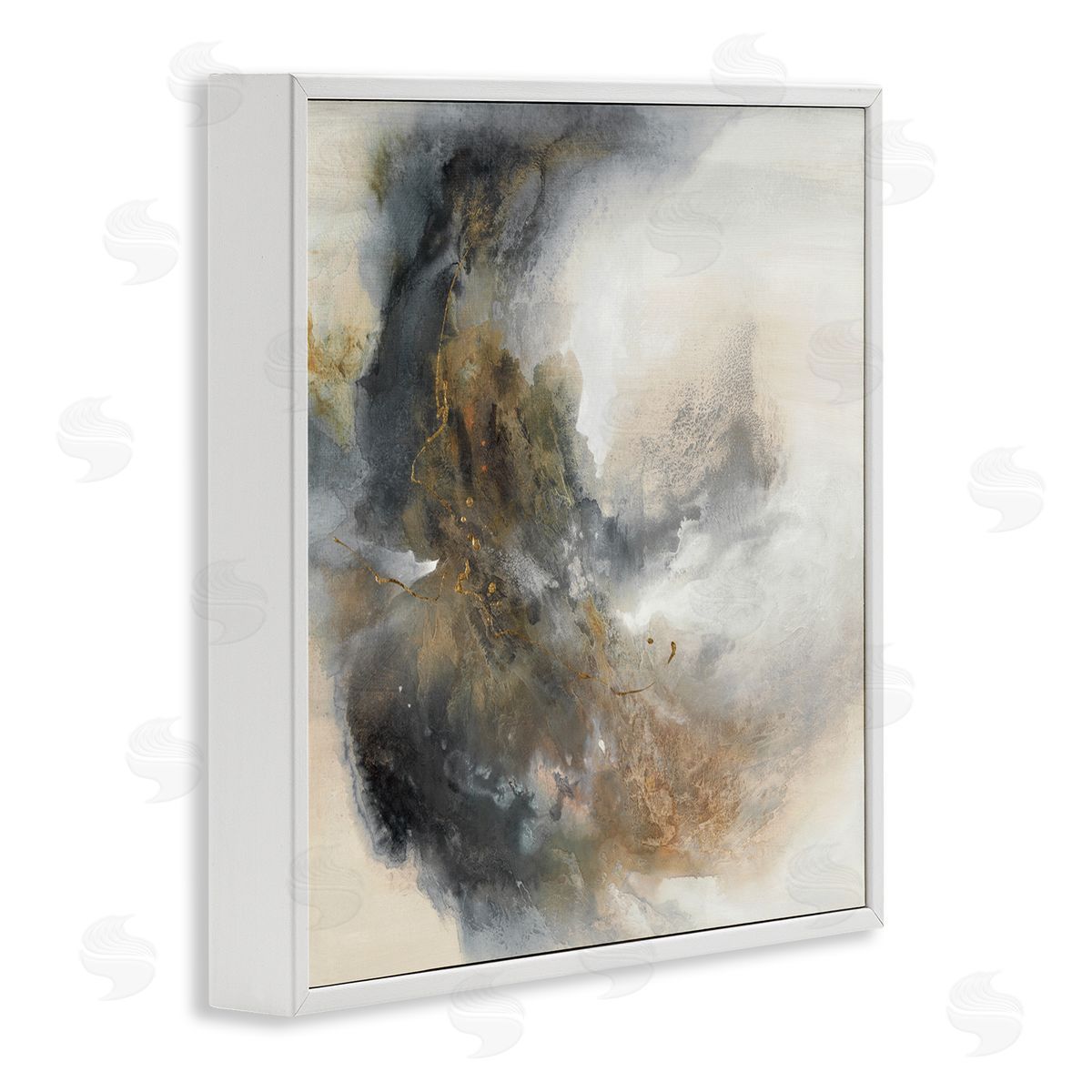 K. Nari Glam Splatter Abstract Form White Framed Glicee Wall Art Print