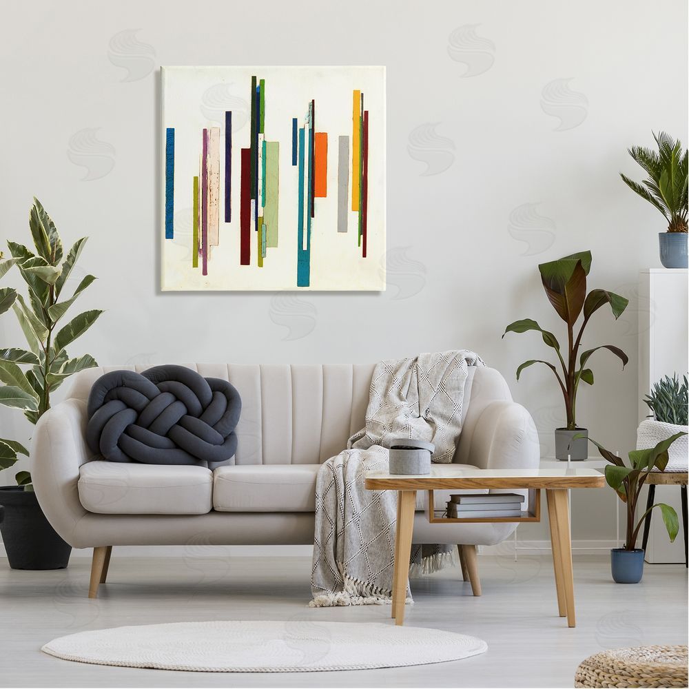 Laura Van Horne Modern Asymmetrical Blocked Shapes Canvas Wall Art in Room