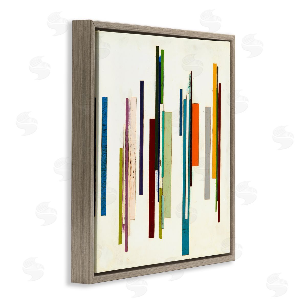 Laura Van Horne Modern Asymmetrical Blocked Shapes Brown Floating Frame Canvas Wall Art Print