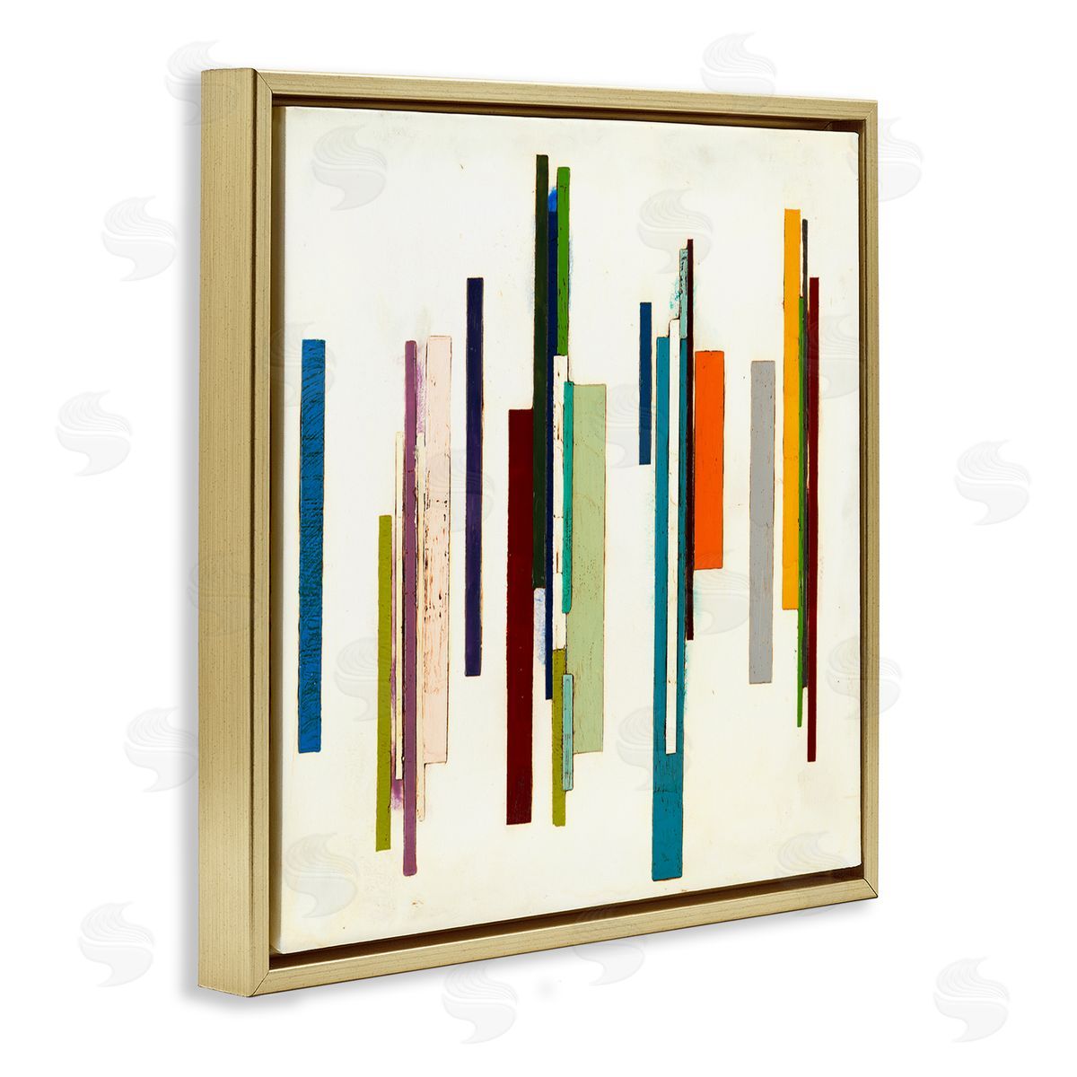 Laura Van Horne Modern Asymmetrical Blocked Shapes Gold Floating Frame Canvas Wall Art Print