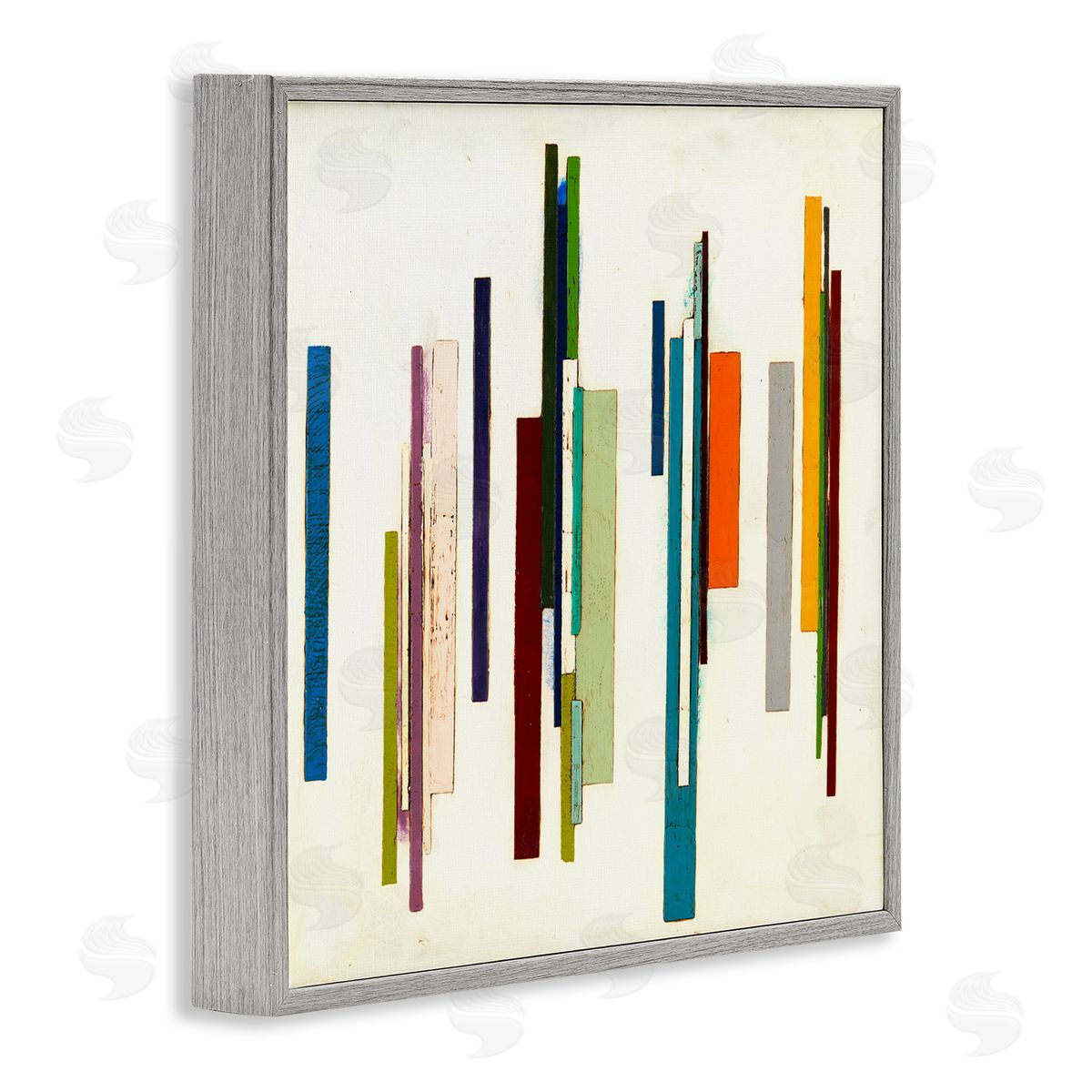 Laura Van Horne Modern Asymmetrical Blocked Shapes Gray Framed Glicee Wall Art Print