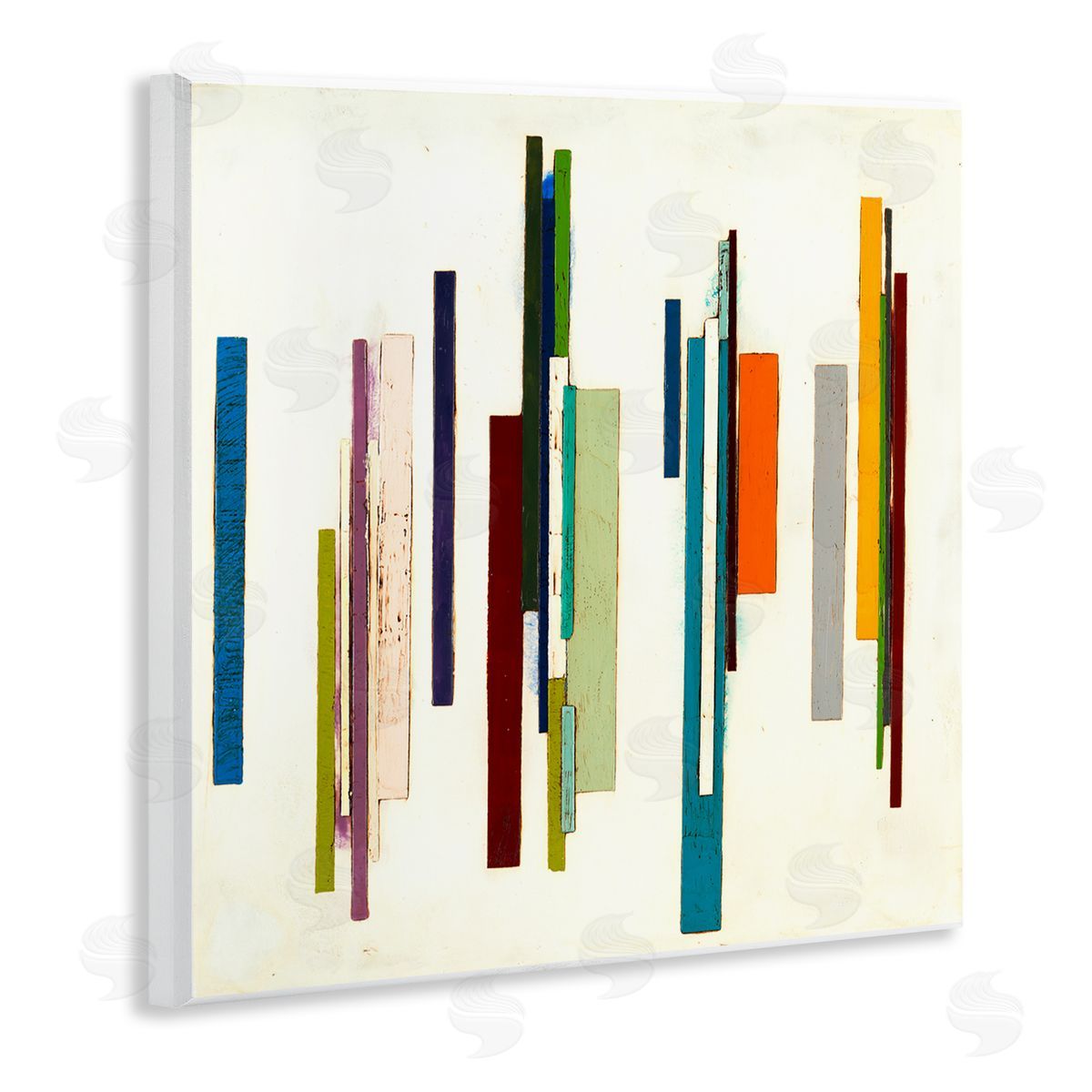 Laura Van Horne Modern Asymmetrical Blocked Shapes Wooden Wall Plaque Art Print