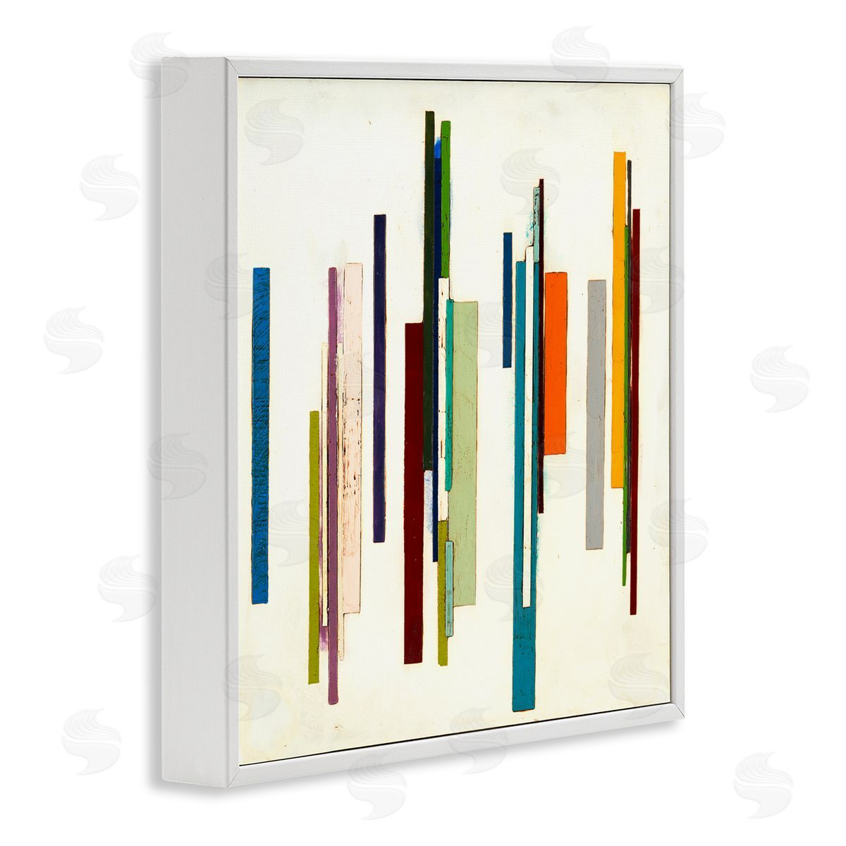 Laura Van Horne Modern Asymmetrical Blocked Shapes White Framed Glicee Wall Art Print