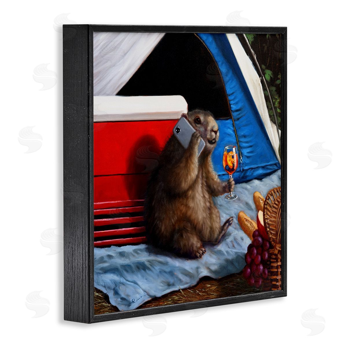 Lucia Heffernan Camping Tent Muskrat Picnic  Black Framed Glicee Wall Art Print